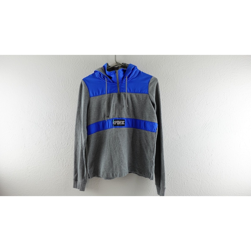 Victoria's Secret Grey and Blue Sweatshirt Size S With‎ Hood